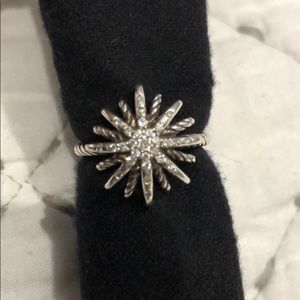 David Yurman Sterling Diamond Starburst Ring